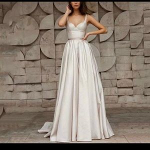 Satin handmade wedding gown